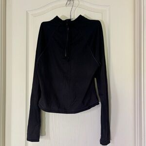 Athleta Black Zip Long Sleeve Performance Women's Top Small Training Running